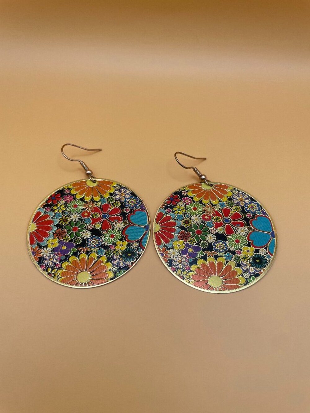 Multi-Colored Flower Drop Earrings